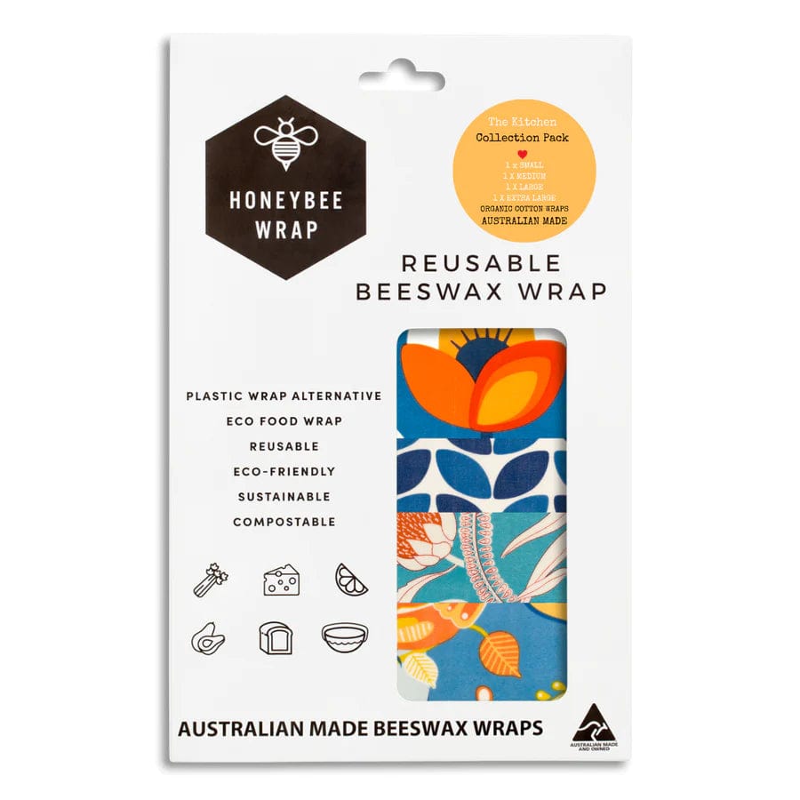 Honeybee beeswax food wraps - set of 4