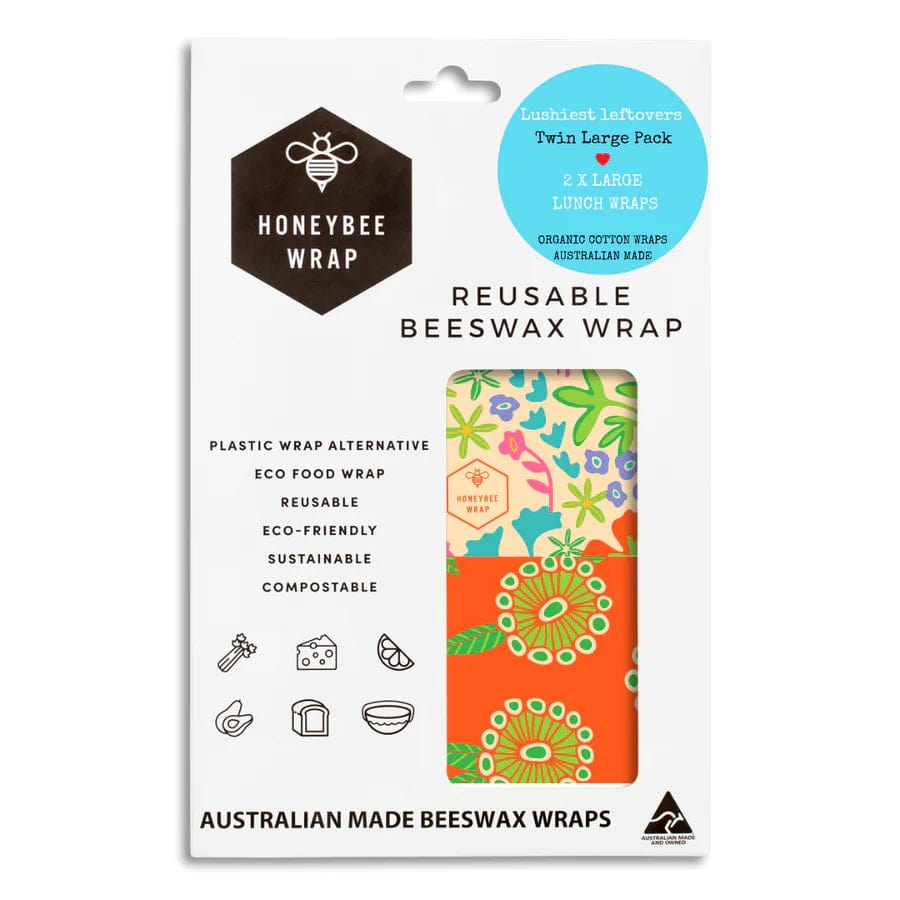 Honeybee Beeswax Food Wraps - Twin Set Large