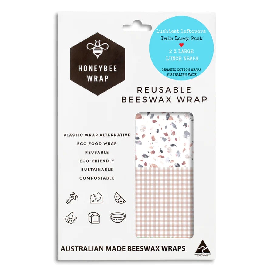 Honeybee Beeswax Food Wraps - Twin Set Large