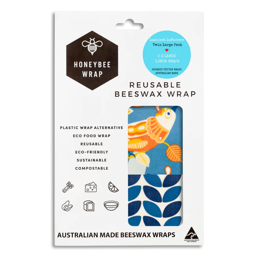 Honeybee Beeswax Food Wraps - Twin Set Large