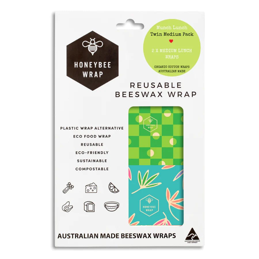 Honeybee Beeswax Food Wraps - Twin Set Medium