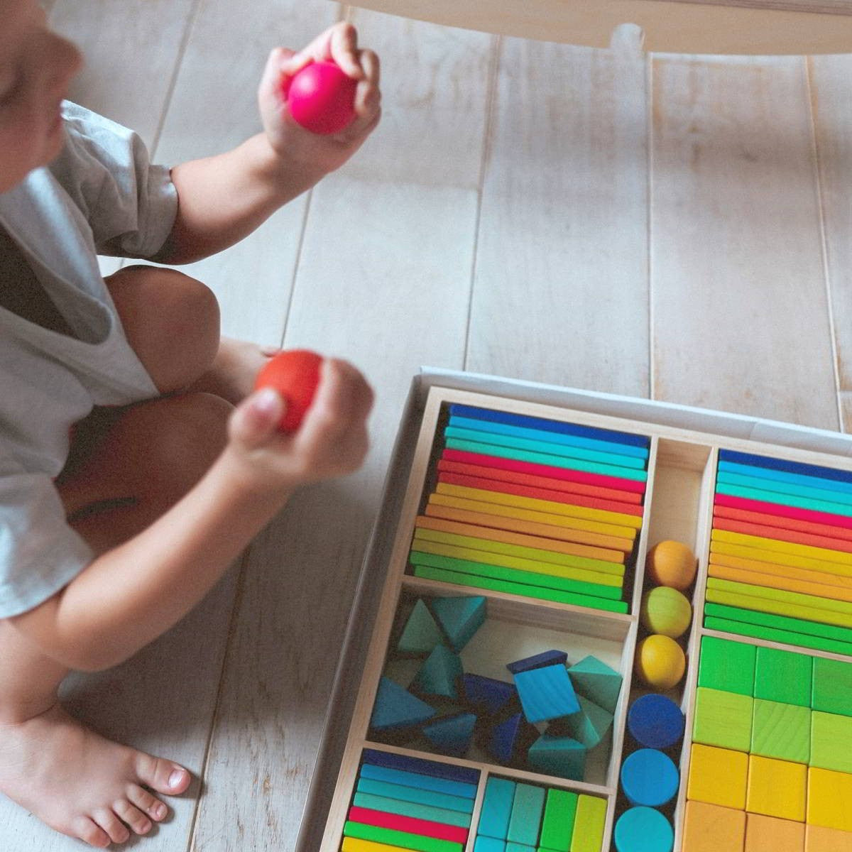 Kinderfeets Mixed Block Tray - Rainbow