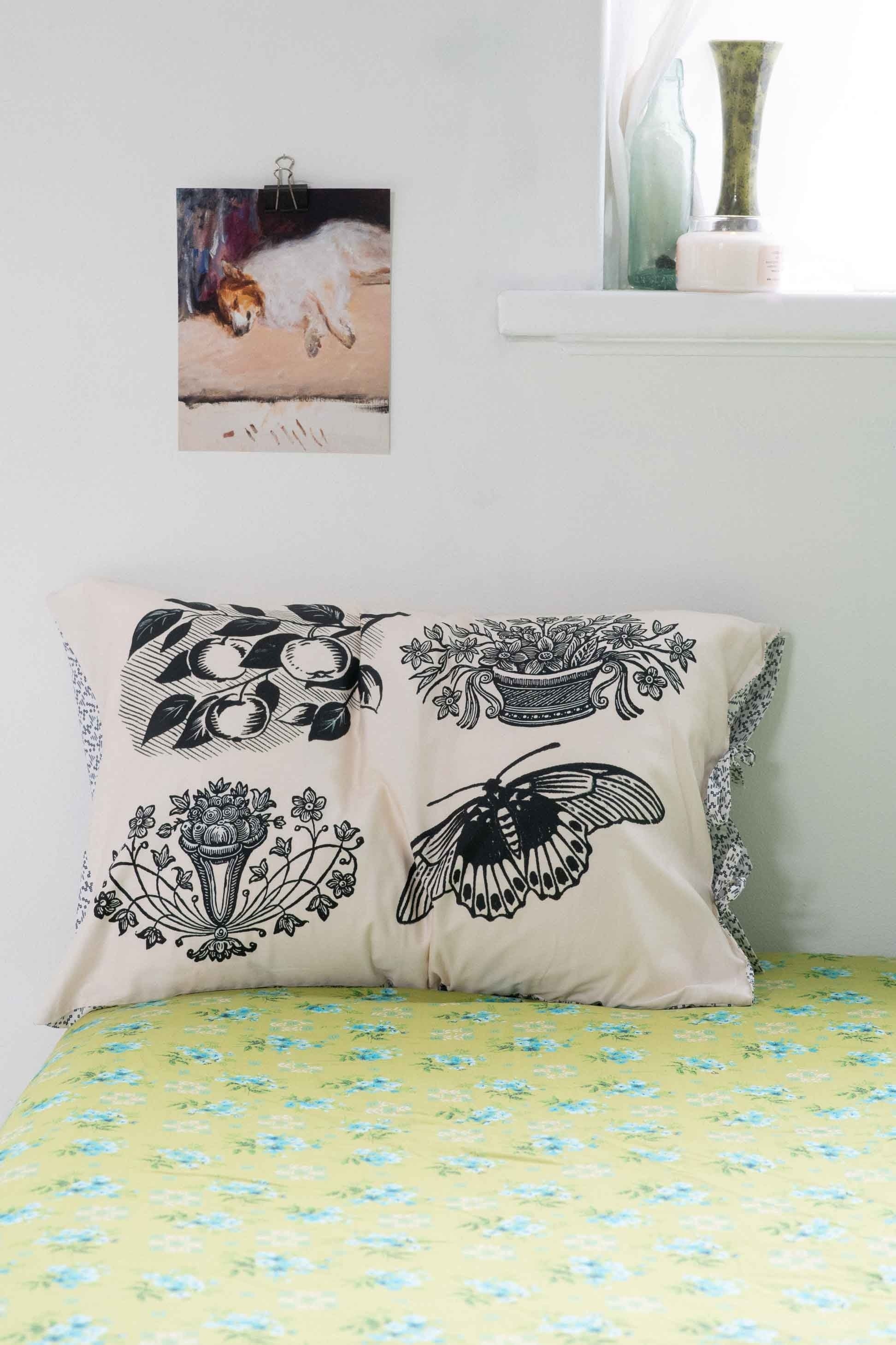 Lazybones Organic Cotton Pillowcase Set - Woodcut