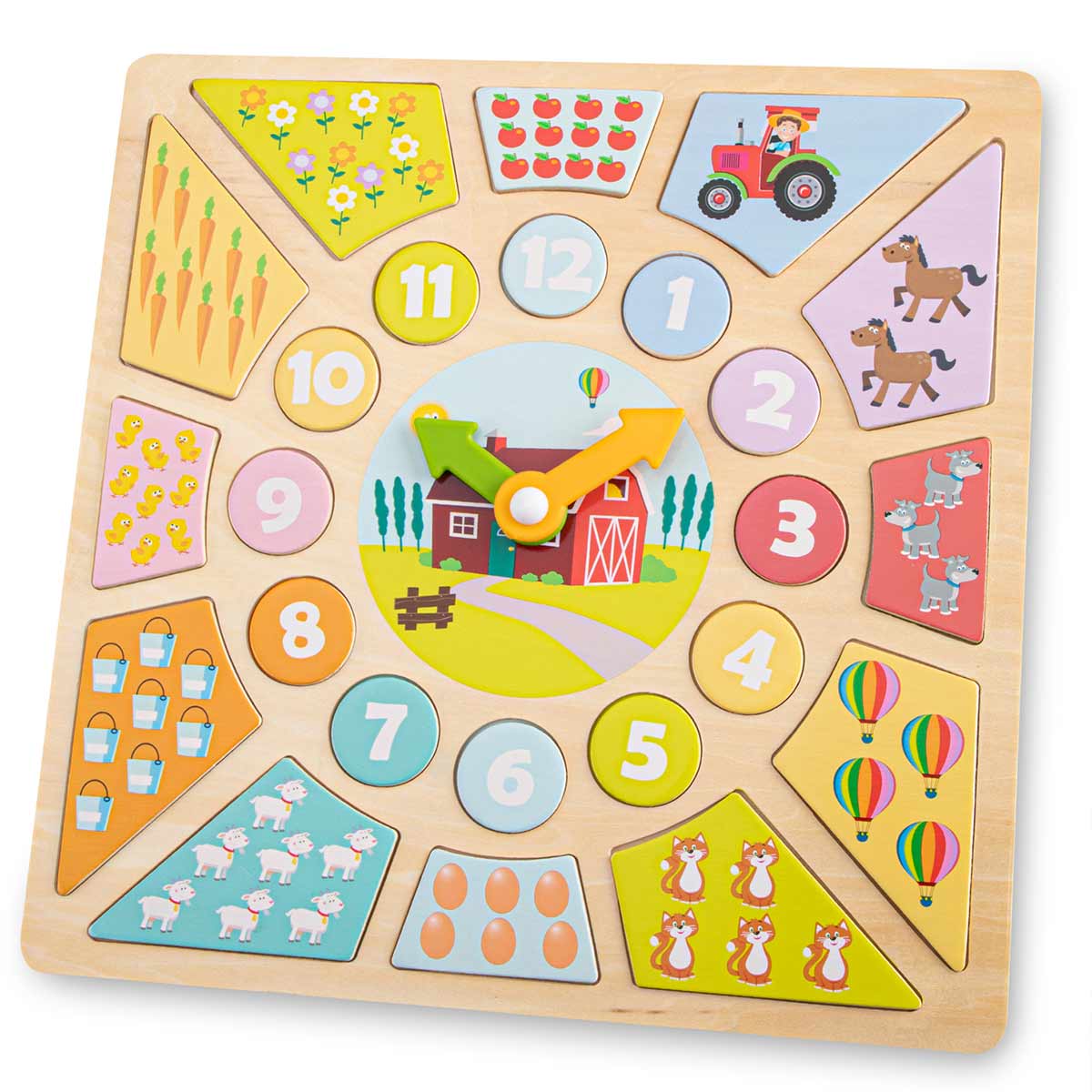 New Classic Toys Wooden Farm Puzzle Clock