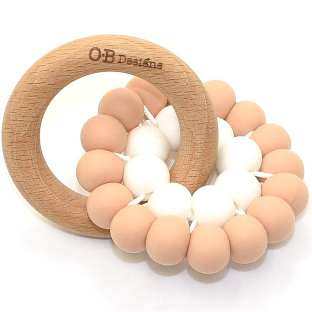 OB Designs Beechwood & Silicone Teether Toy Blush