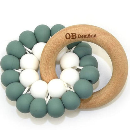 OB Designs Beechwood & Silicone Teether Toy Ocean