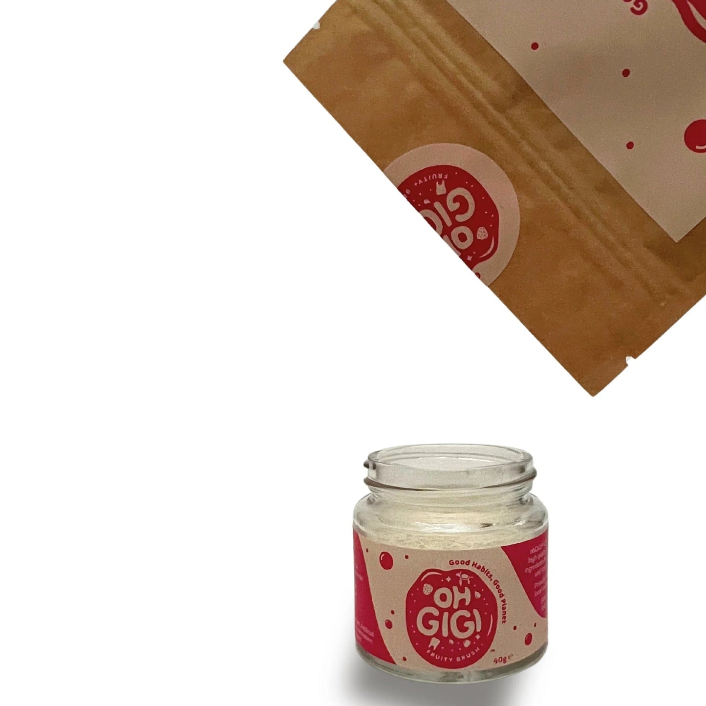 OhGiGi Organic Toothpowder - Fruity Brush