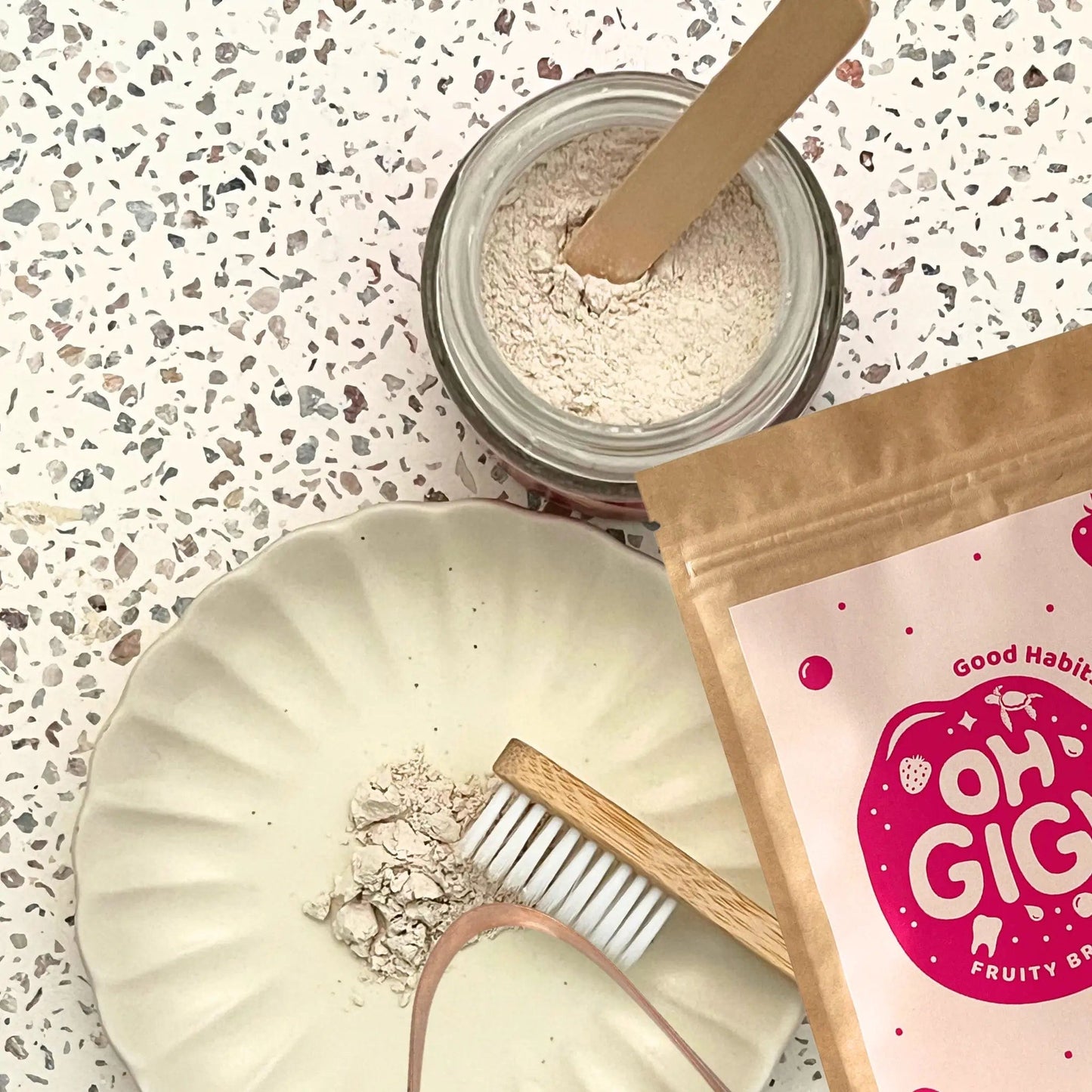 OhGiGi Organic Toothpowder - Fruity Brush