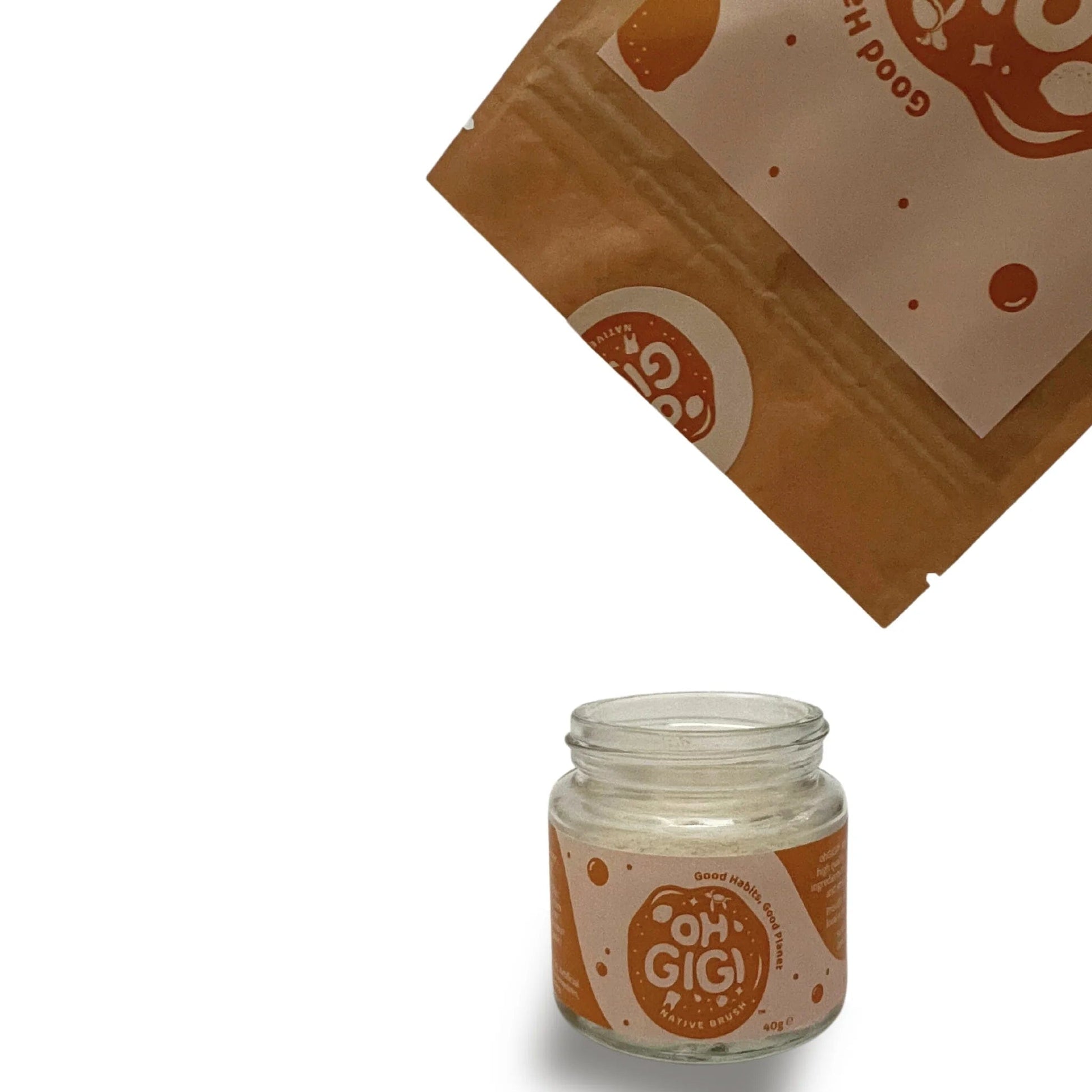 OhGiGi Organic Toothpowder - Native Brush