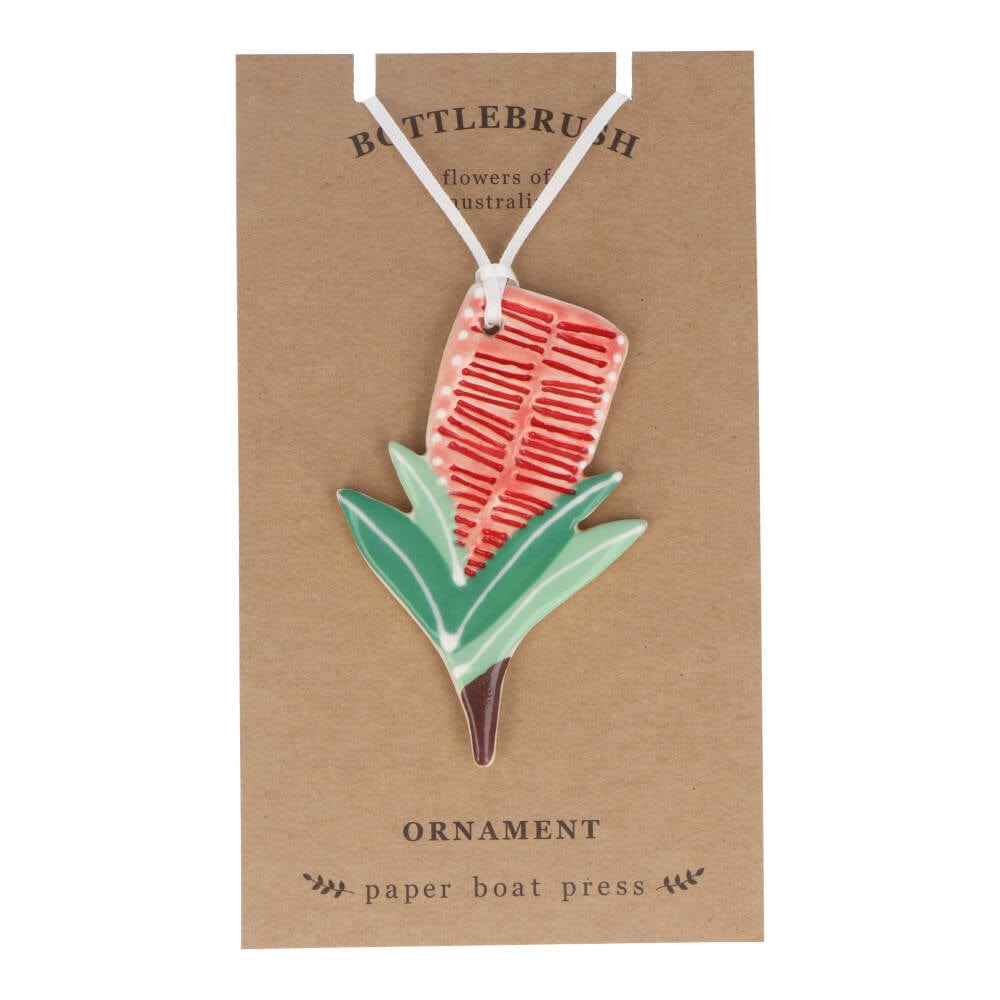 Paper Boat Press Christmas Ornament - Bottlebrush Flower