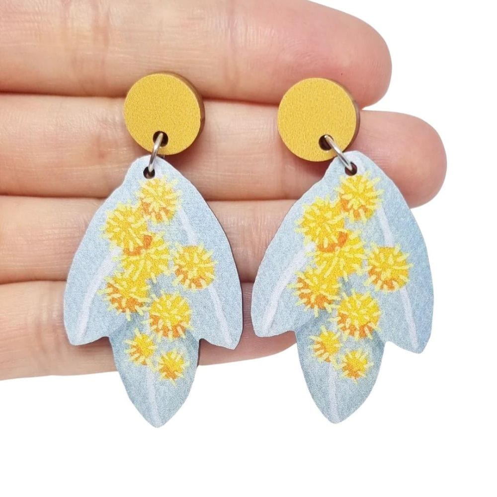 Pixie Nut & Co Silver Wattle Earrings