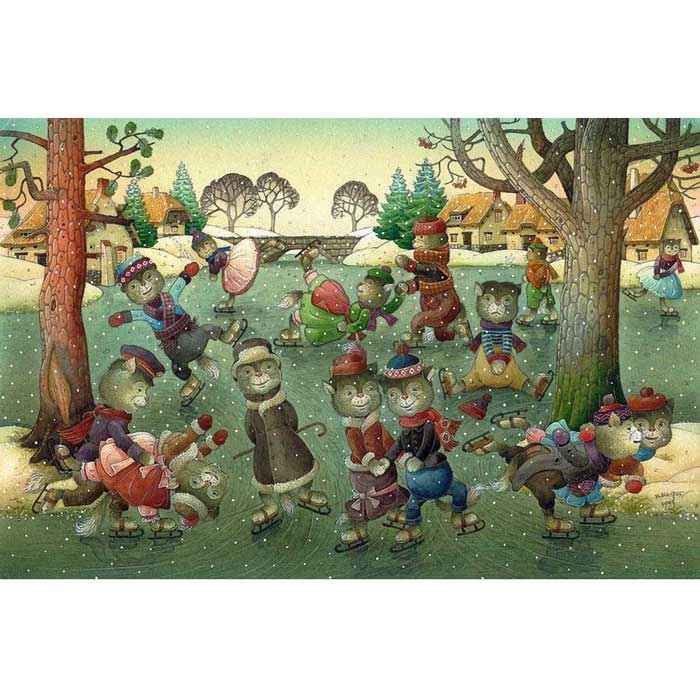 Wooden Jigsaw Puzzle - 309 pieces - Carefree Cat - artist artwork