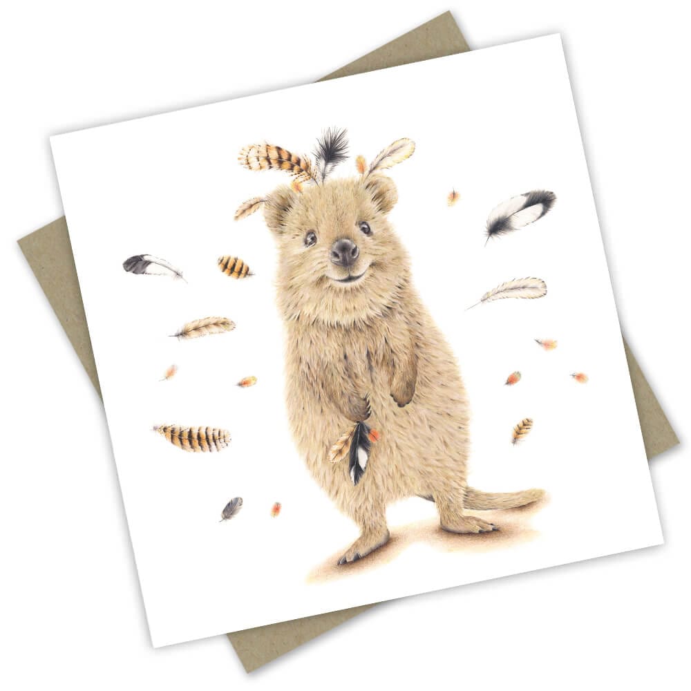 Popcorn Blue Quokka Greeting Card