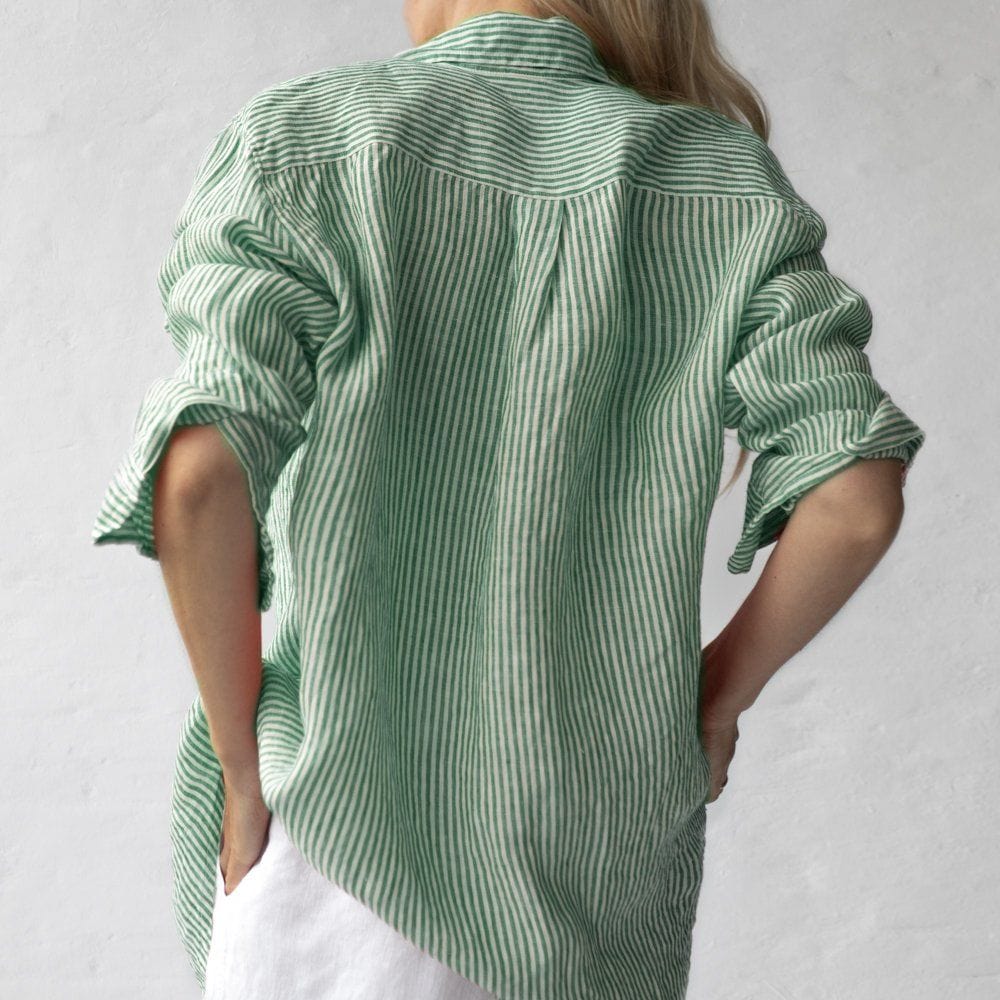 Seaside Tones Linen Striped Shirt