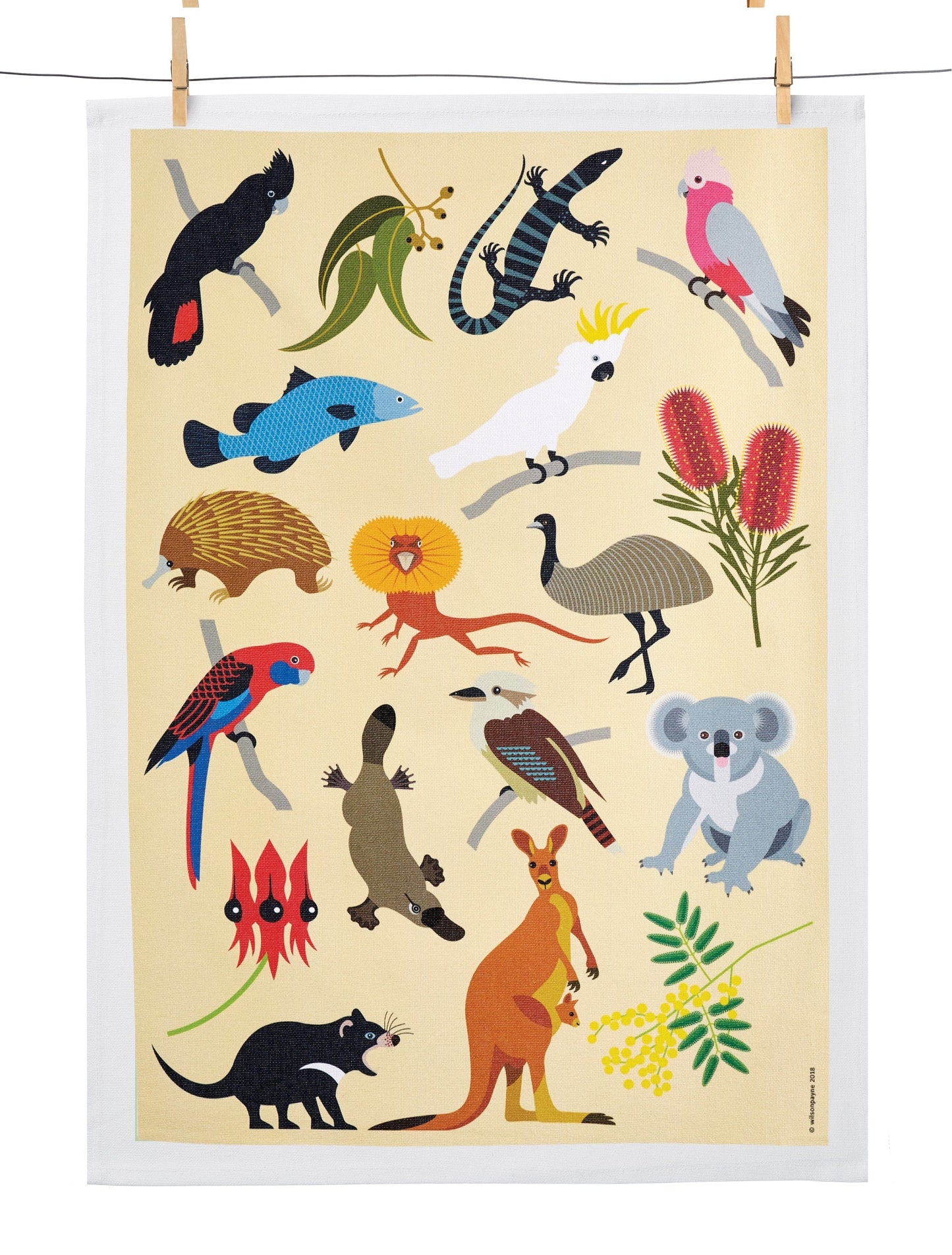 Wilson Payne Tea Towel Aussie Wildlife