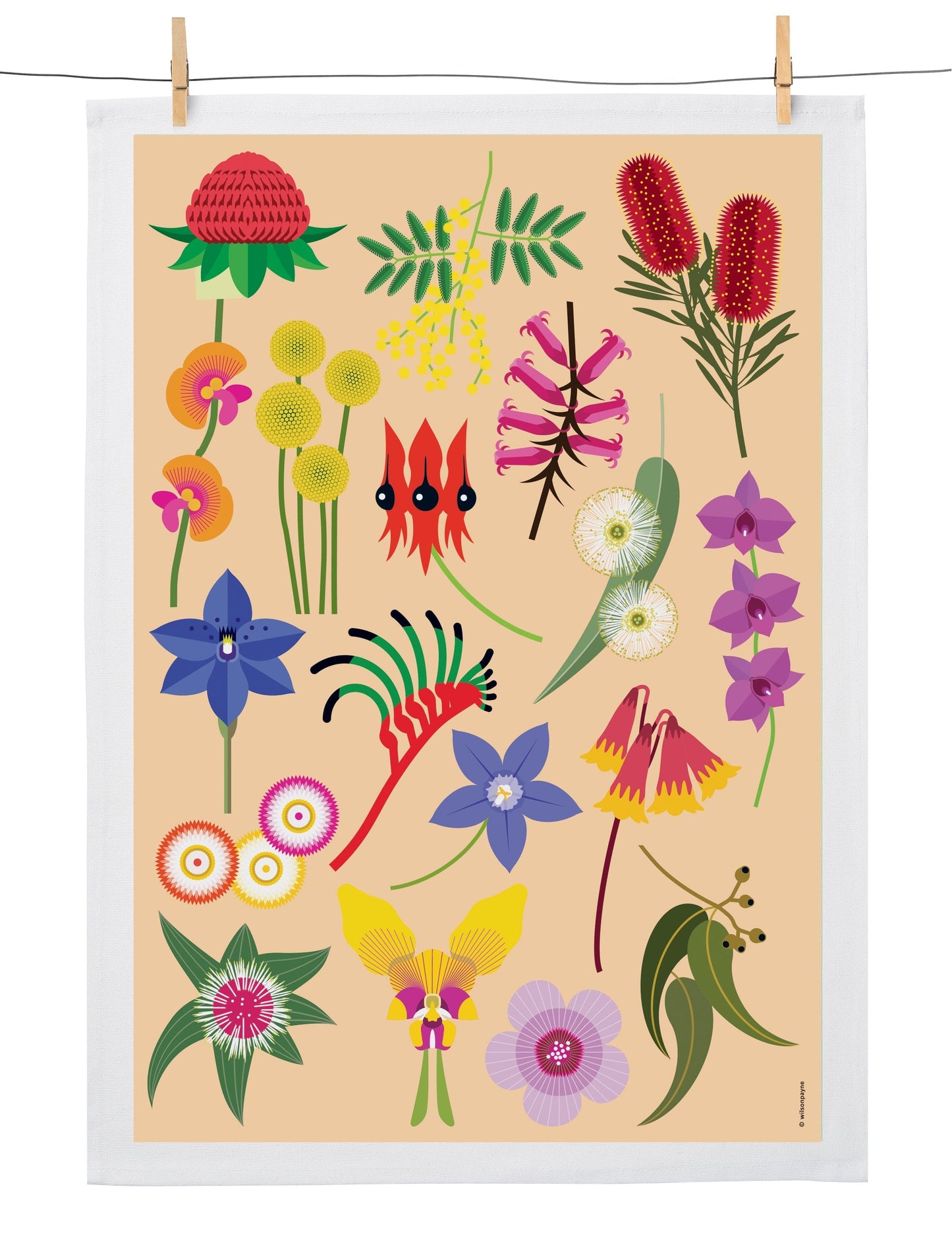 Wilson Payne Tea Towel Fantastic Flora