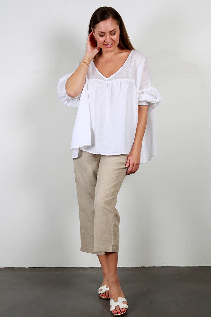 Linen Lounge ¾ Wide Leg Pant