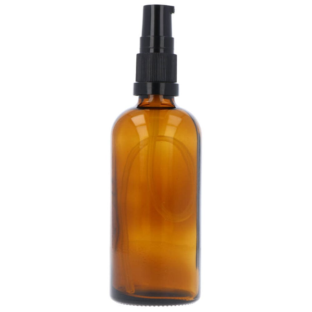 Amber Glass Bottle Black Serum Pump 100ml