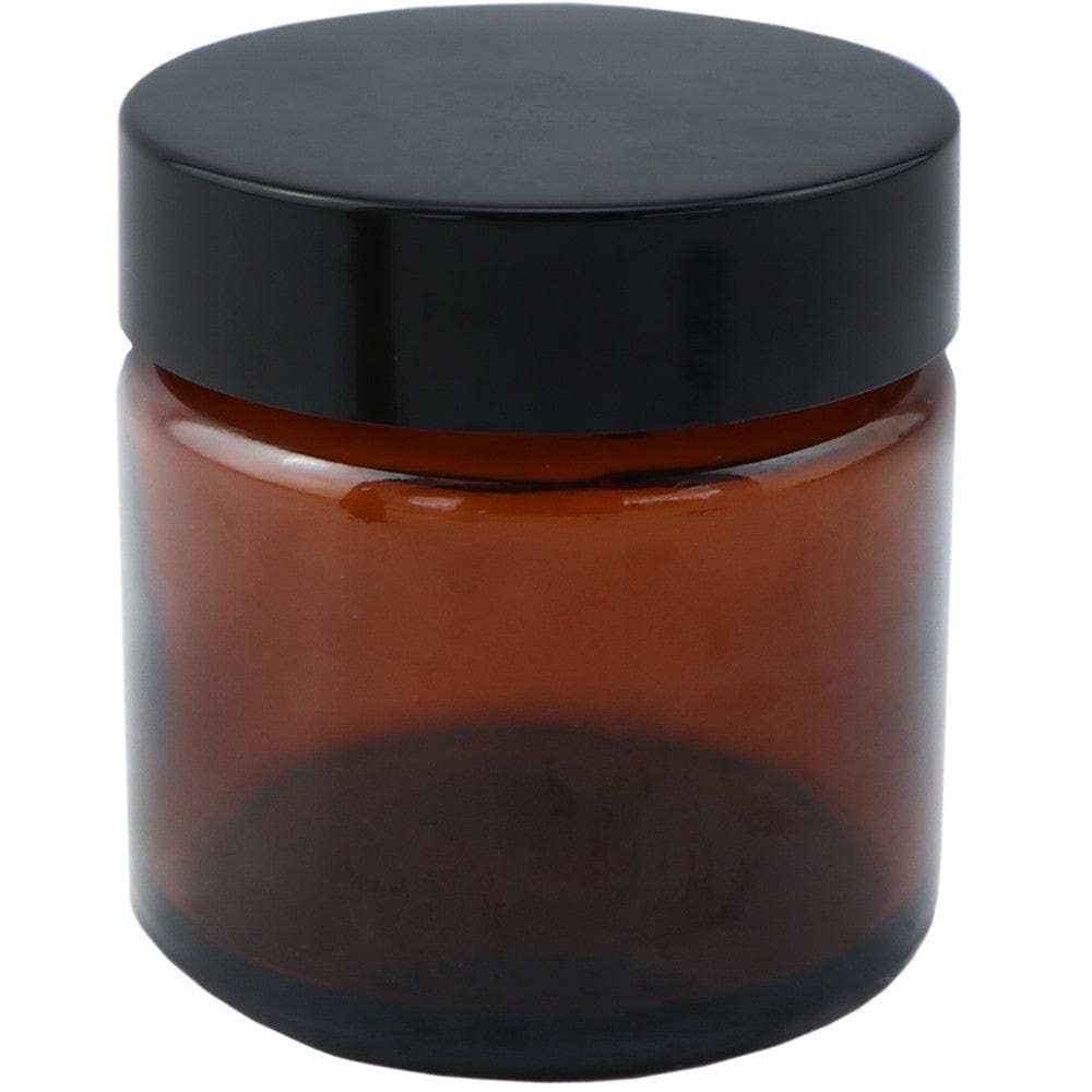 Buy Amber Glass Round Jar with Black Cap 50ml – Biome New Zealand Online