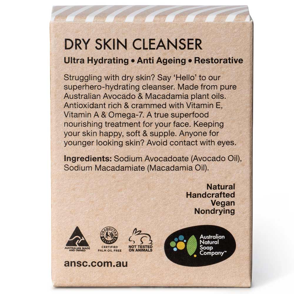 Australian Natural Soap Company Face Cleanser Bar - Dry Skin (Avocado & Macadamia) (Avocado Macadamia)