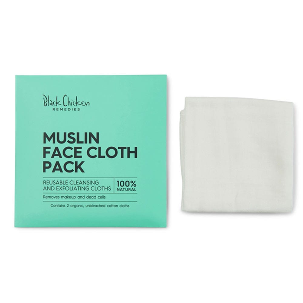 Black Chicken Remedies Muslin Face Cloth 2pk