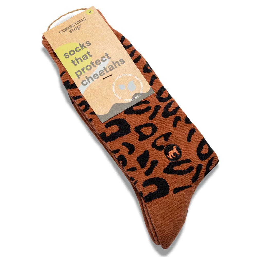 Conscious Step Socks That Protect Cheetahs - Tan