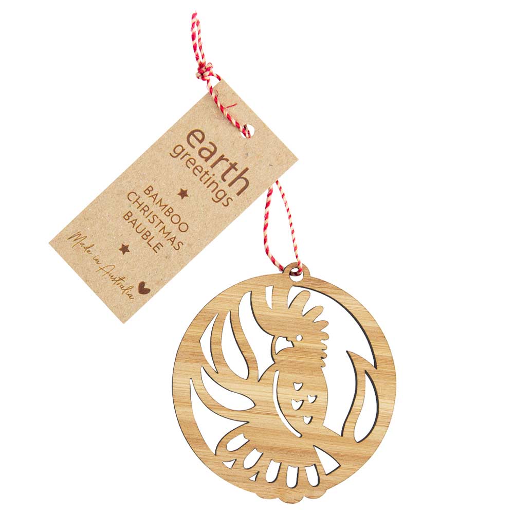 Earth Greetings Bamboo Bauble - Black Cockatoo