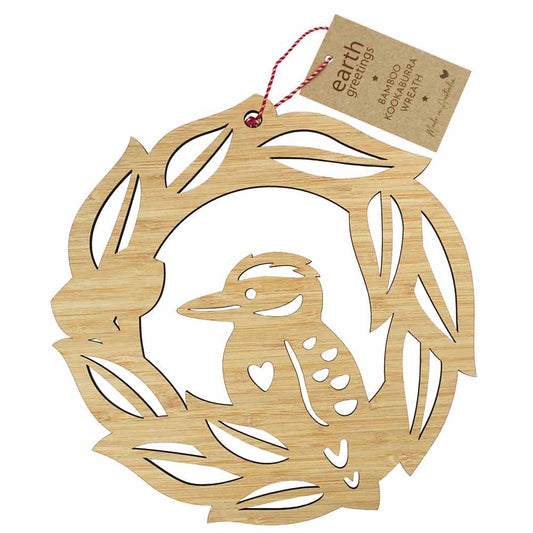 Earth Greetings Bamboo Christmas Wreath - Kookaburra