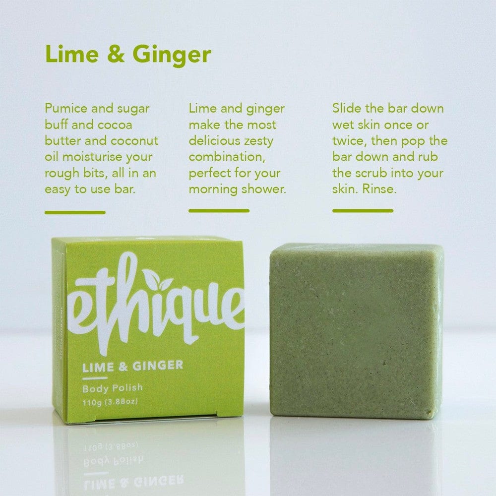 ETHIQUE Solid Body Polish Bar 110g - Lime & Ginger