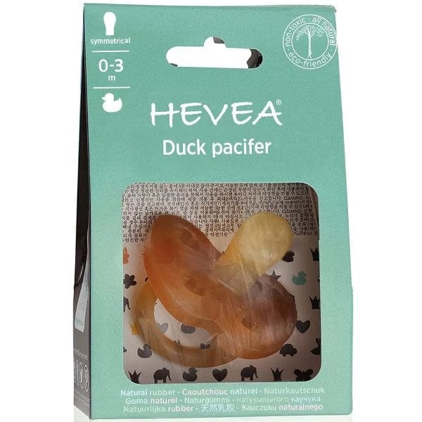 Hevea Natural Rubber Soother - Symmetrical 0-3m Duck