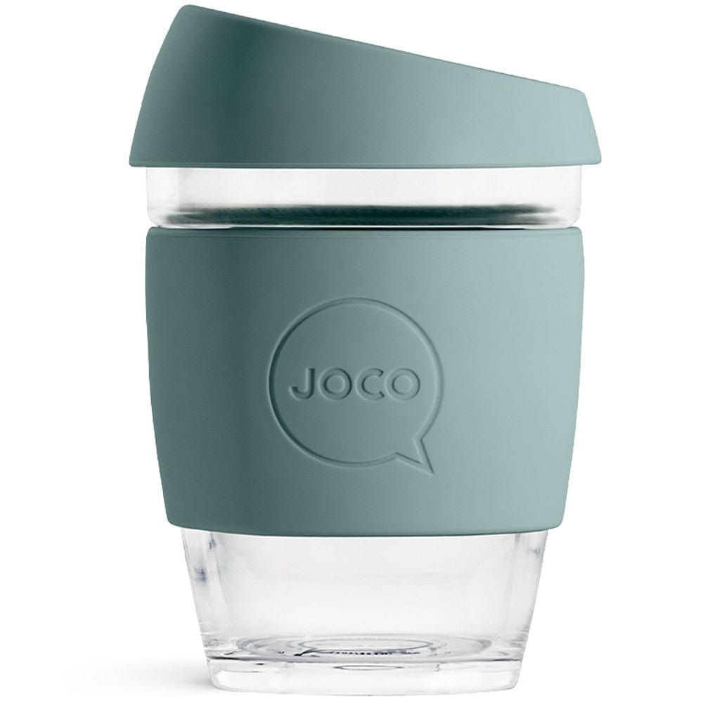 JOCO Medium Glass Coffee Cup 354ml 12oz - Bluestone