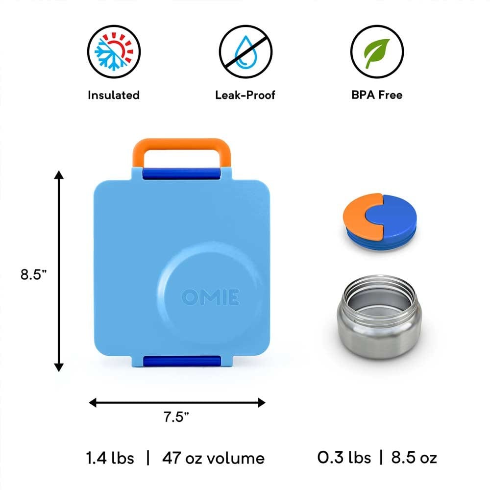 OmieBox Hot & Cold Bento Lunch Box V2 - Blue Sky