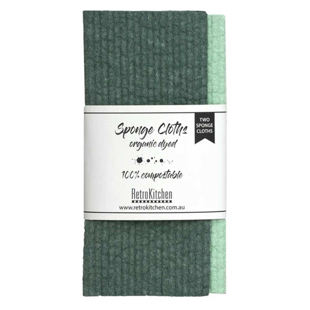 Organic Dyed Plant Based Sponge Dish Cloth 2pk - Forest