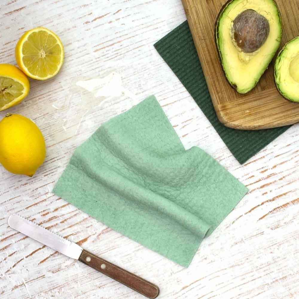 Organic Dyed Plant Based Sponge Dish Cloth 2pk - Forest