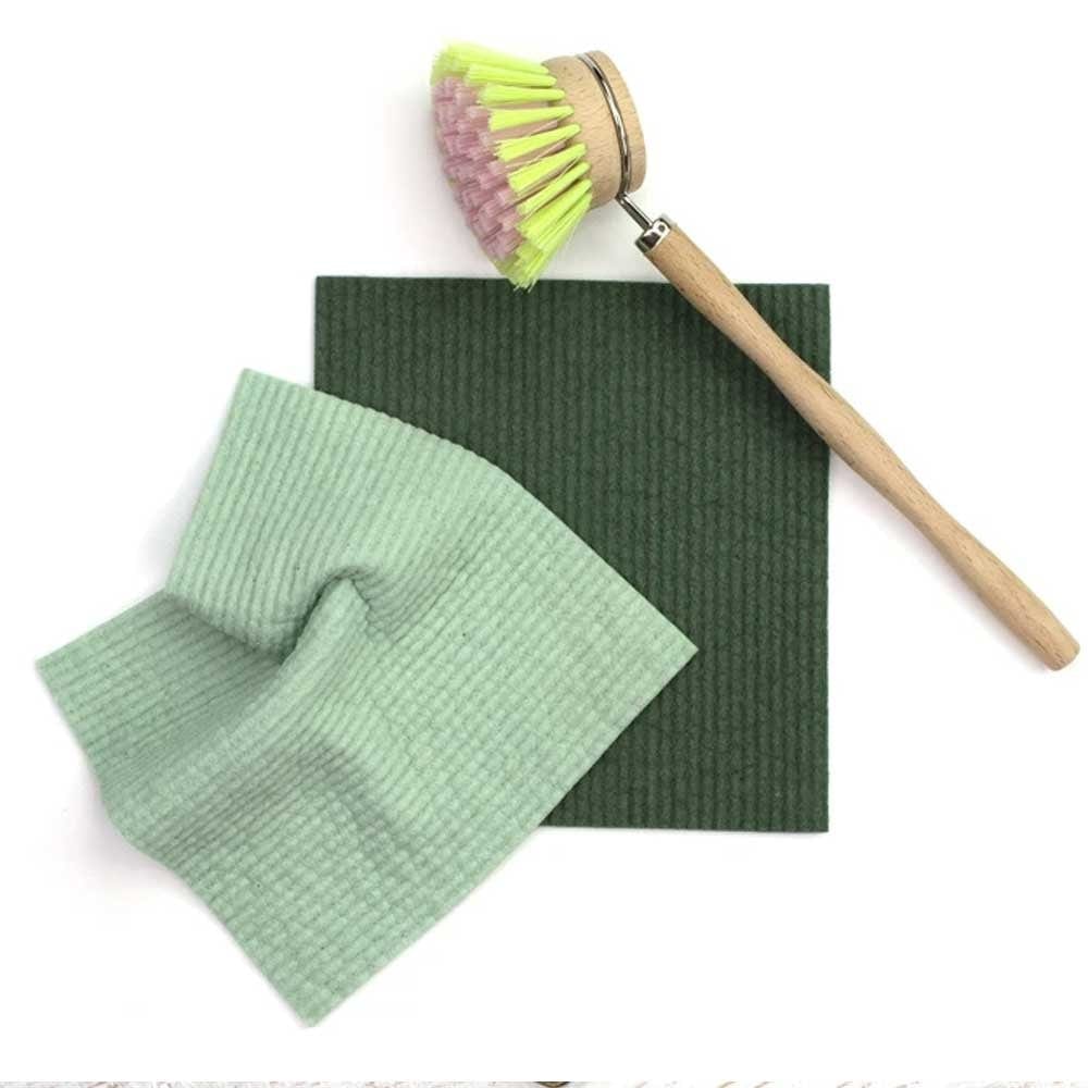 Organic Dyed Plant Based Sponge Dish Cloth 2pk - Forest