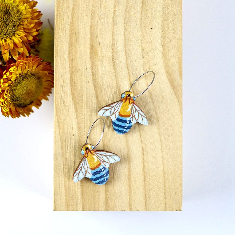 Pixie Nut and Co Bee Hoop Earrings