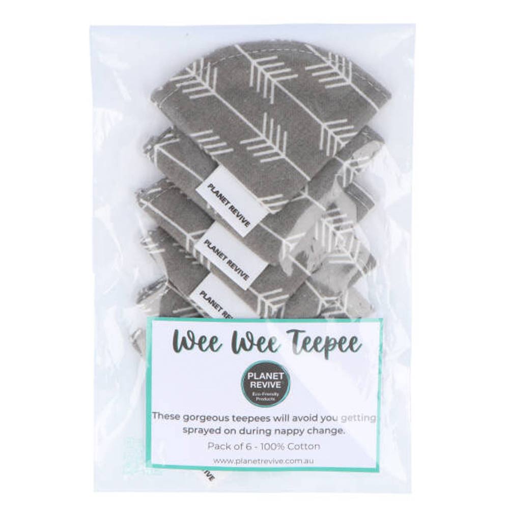 Planet Revive Wee Wee Teepees - Pack of 6 Grey Arrow