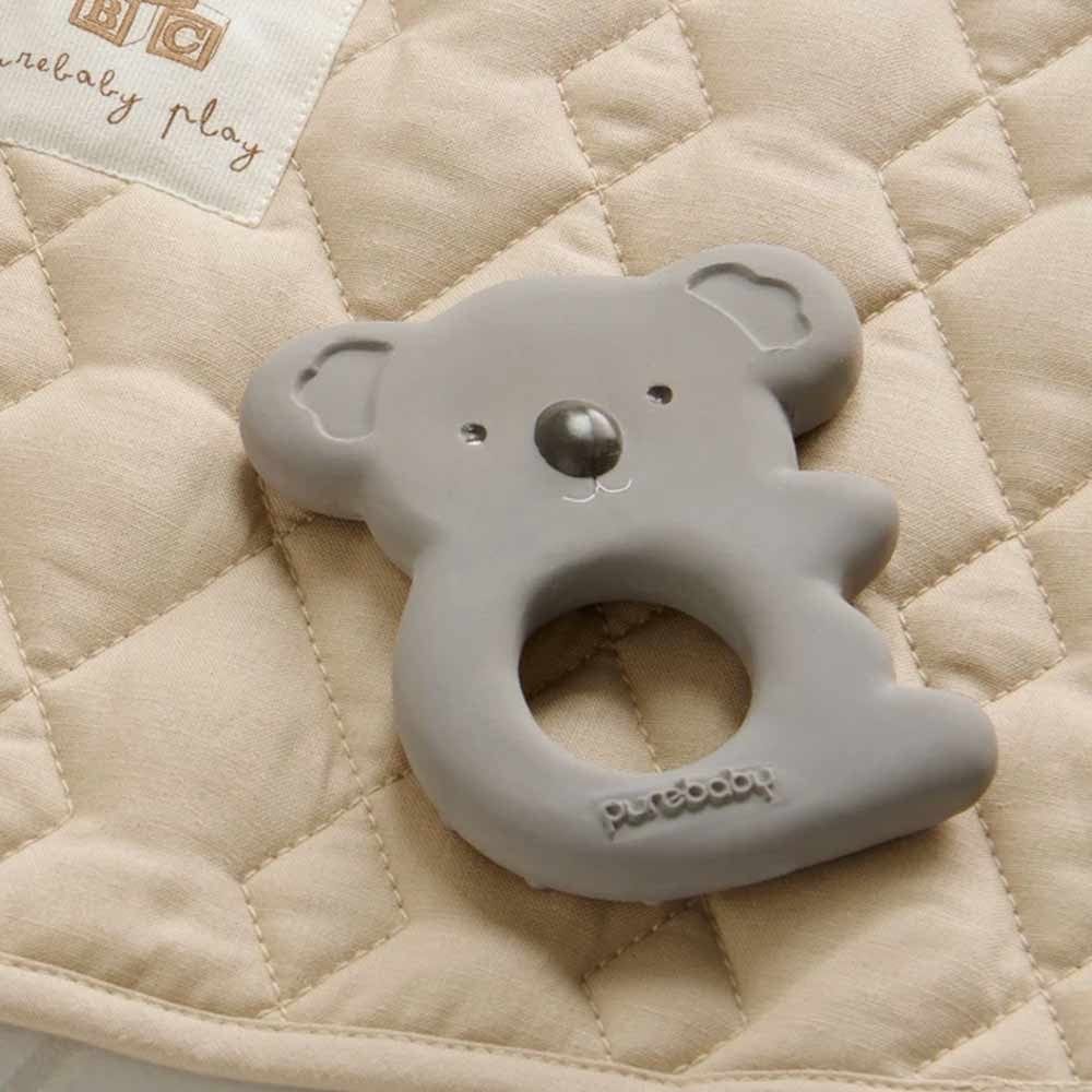 Purebaby Koala Rubber Teething Ring - Grey