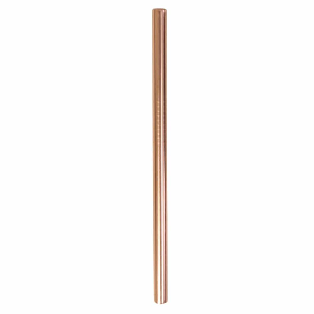 Rose Gold Stainless Steel Straw 8mm - Straight Medium Length