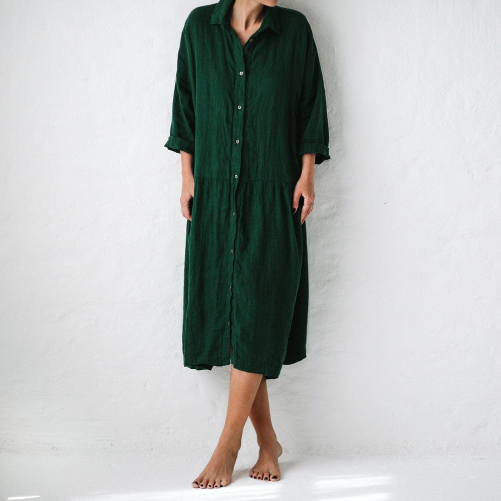 Seaside Tones Oversized Green Dress