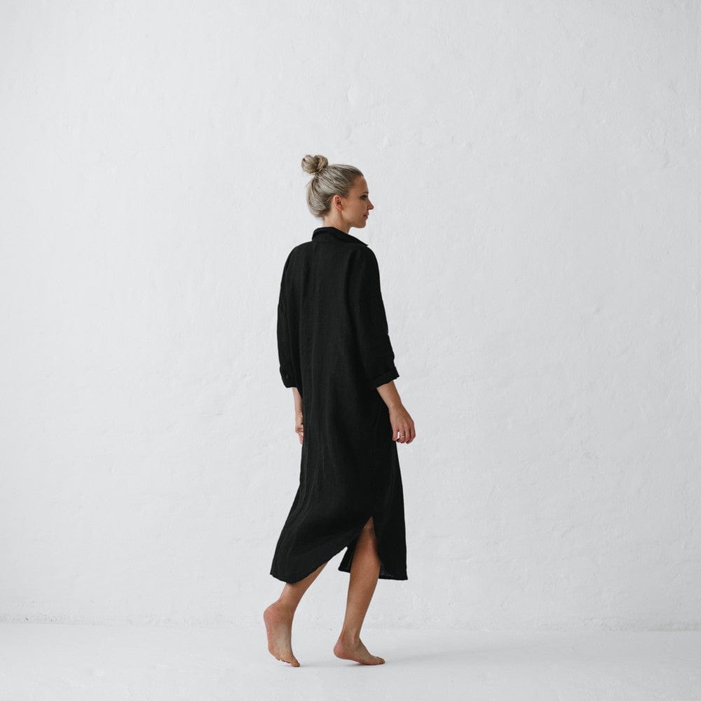 Seaside Tones Shirt Dress Black