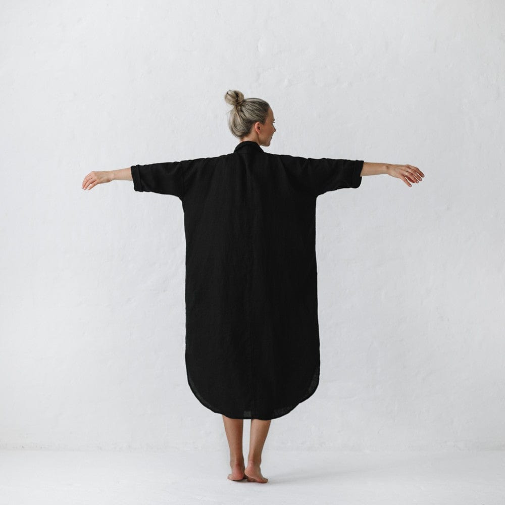 Seaside Tones Shirt Dress Black