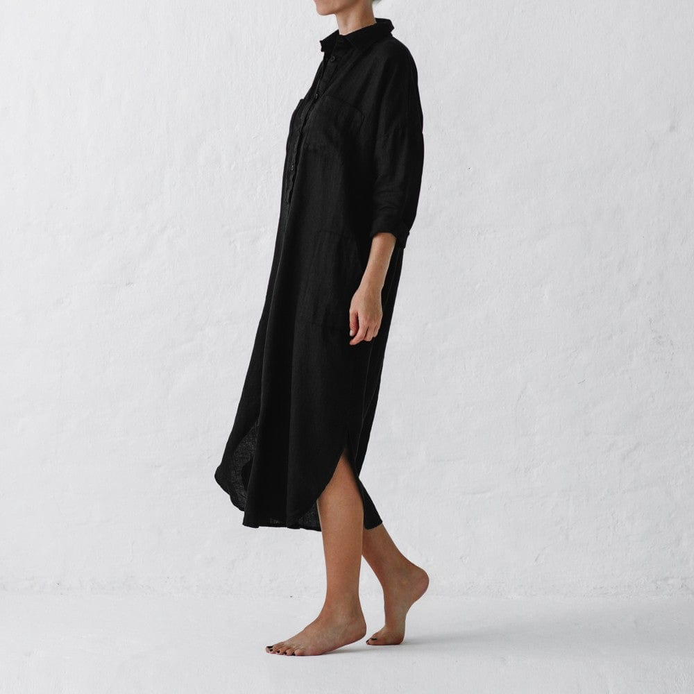 Seaside Tones Shirt Dress Black