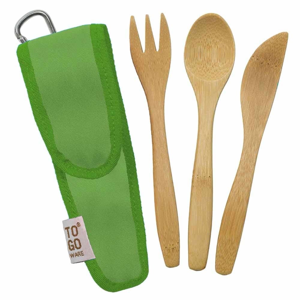 To-Go Ware Kids Bamboo Utensil Set - Kiwi Green