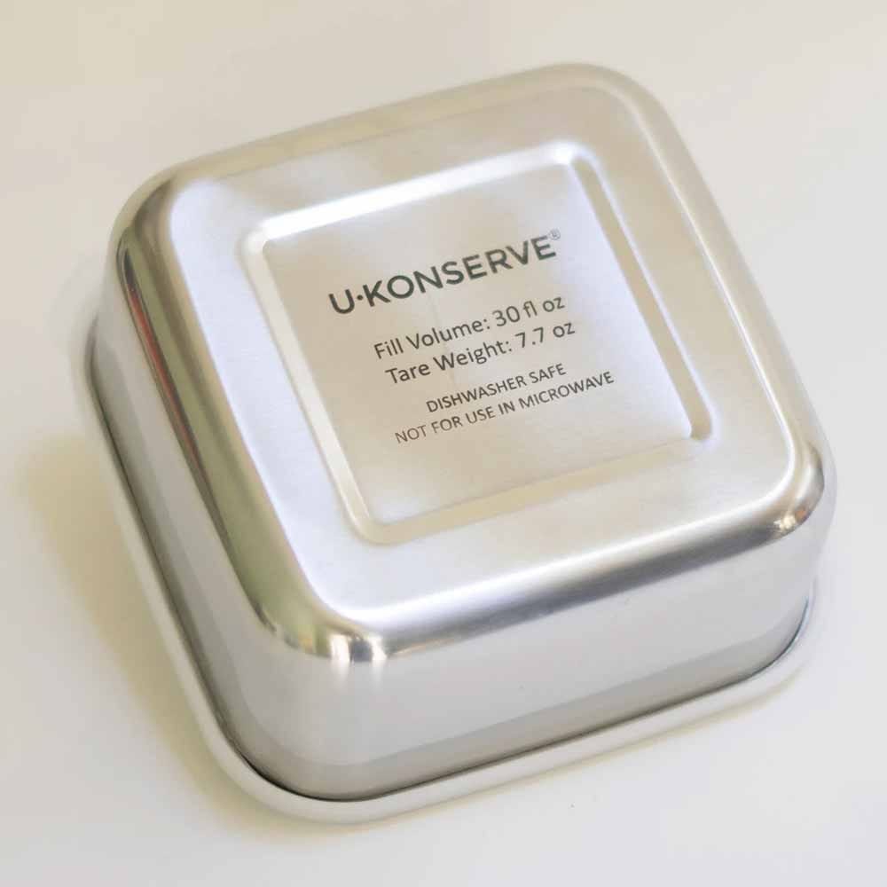 U Konserve Square To-Go Container Medium 30oz/0.9L - Clear Silicone